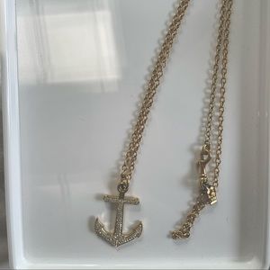 Coach Pave Anchor Chain Necklace